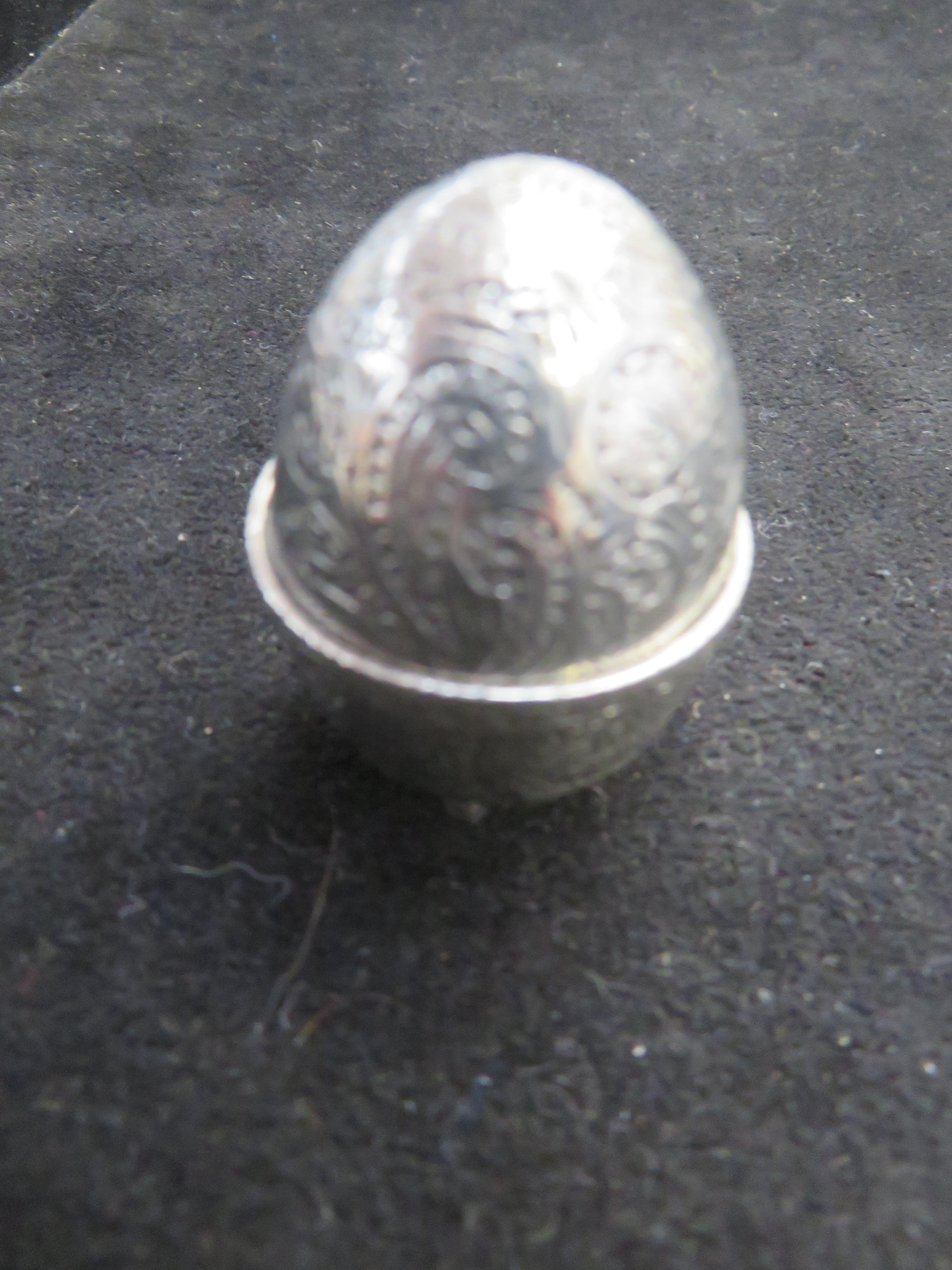 Silver plated pin cushion in the form of an egg