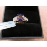 18ct Gold tazanite & diamond ring 1.35 carat tazan