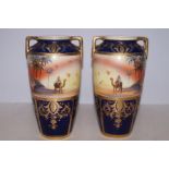 Pair of Noritake vases with gilt decoration Height