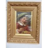 Framed oil on canvas cavalier signed picture, Canv