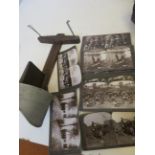 Stereoscope with 17 WWI military photographs (not