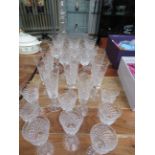 Collection of Stuart cut crystal glasses & decante