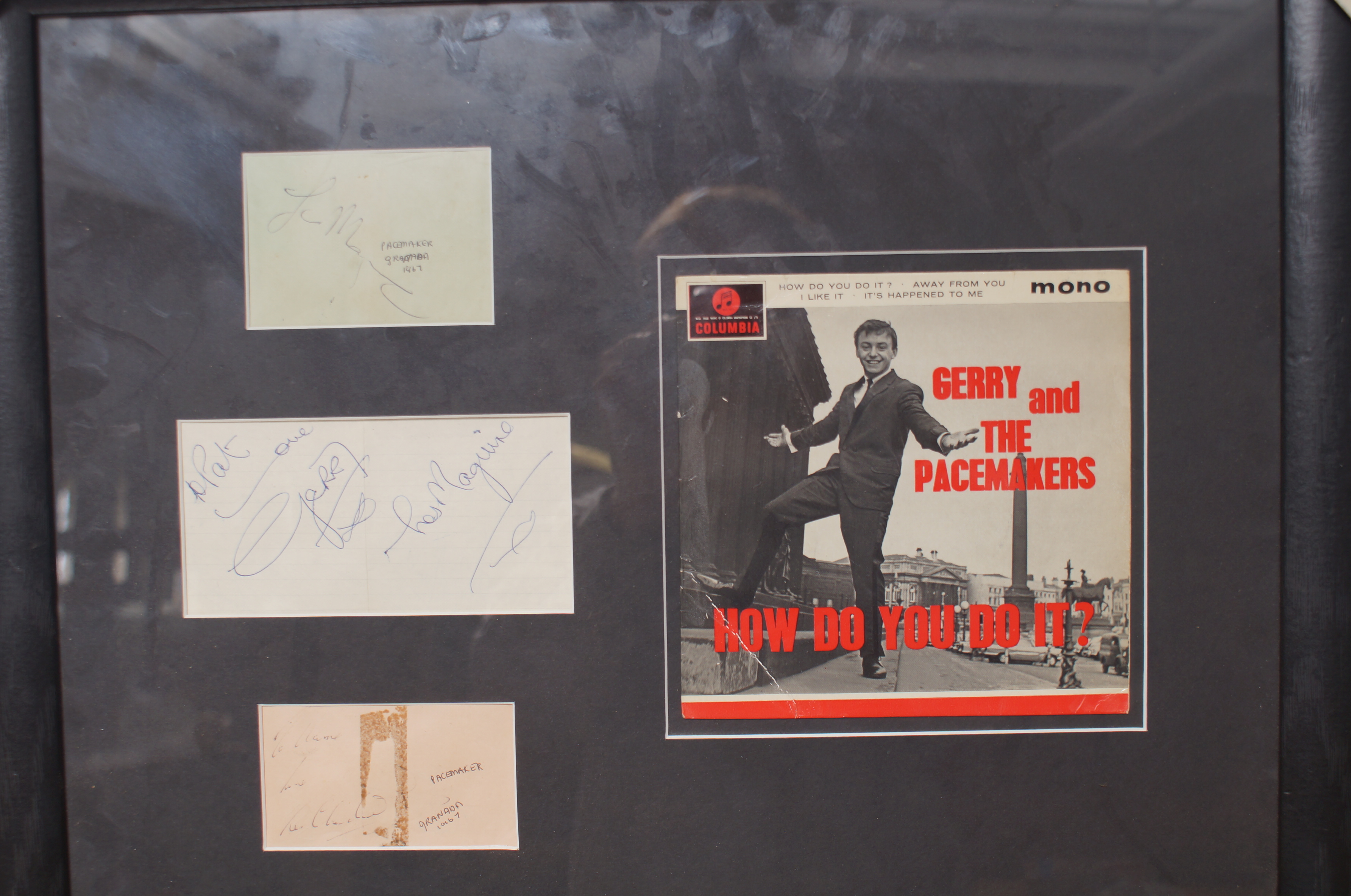 Jerry & The Pacemakers autographed montache framed