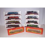 2 Hornby railway carriages together with 8 other t