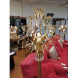 Heavy brass lamp with many crystal drops (needs as