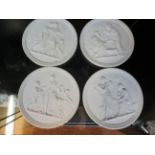 4x Royal Copenhagen classical plaques Diameter 14