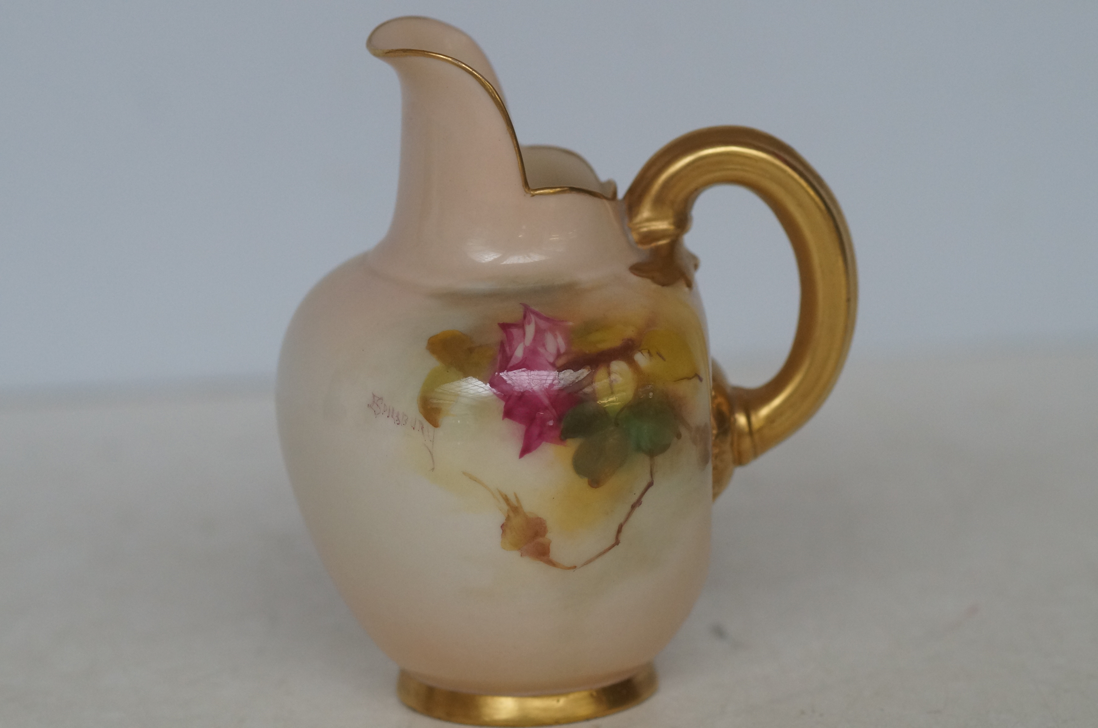 Royal Worcester 1049 hand painted jug signed E. Sp