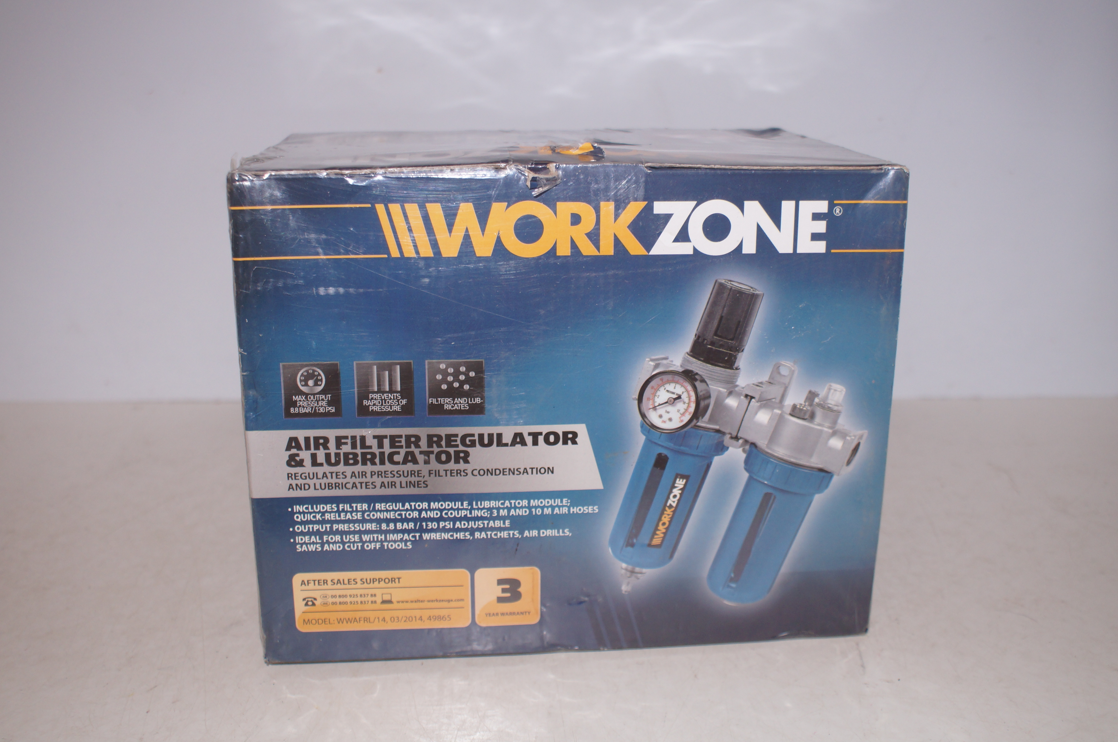 Work zone air filter regulator & lubricator