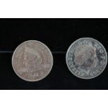 2x Five pound coins