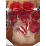 Box of Italian ruby glass