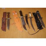 4 Knifes with scabbards