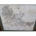 Early map of Rochdale area 60 x 74 cm size without