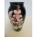 Moorcroft blue vase with flowers Height 19 cm