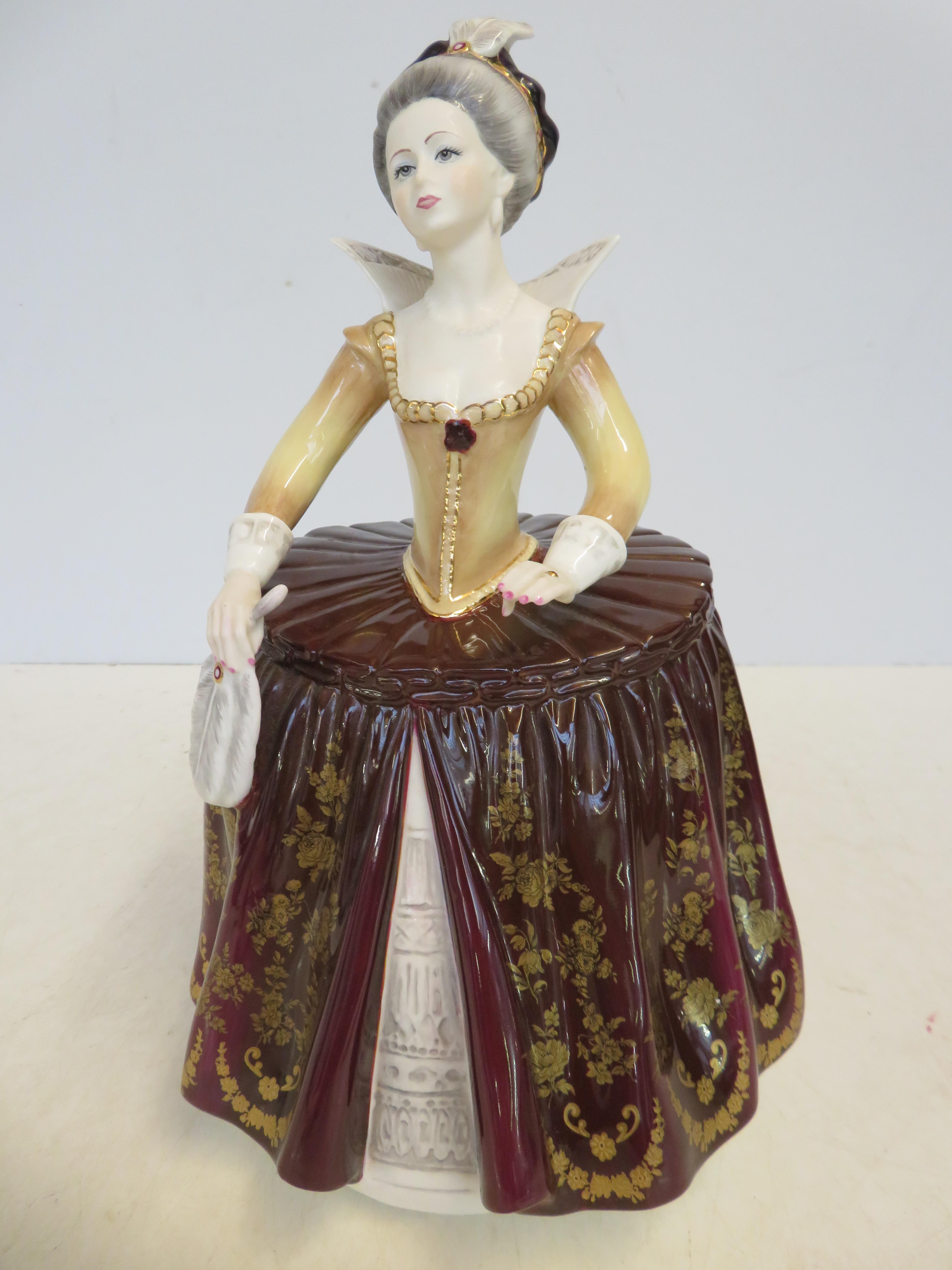 Coalport House of Stuart queen Anne figure