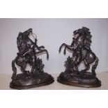 Pair of large spelter figures, 1 A/F
