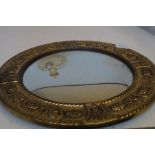 Brass embossed mirror Diameter 36 cm