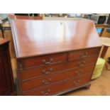 Georgian writing bureau with 2 over 3 drawers 110