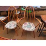 Pair of Ercol stick back chairs