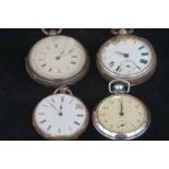 2 Silver cased pocket watches & 2 others -Recommen