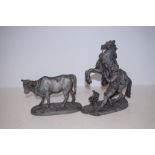 Pair of spelter figures Tallest 28 cm