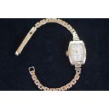 Premex 15 9ct gold case & strap, inscription to re