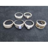 6 Silver rings