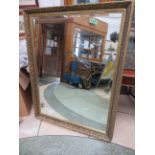 Very large modern bevelled edge gilt framed mirror