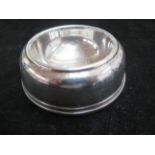 Silver tea strainer rest, full Birmingham hallmark