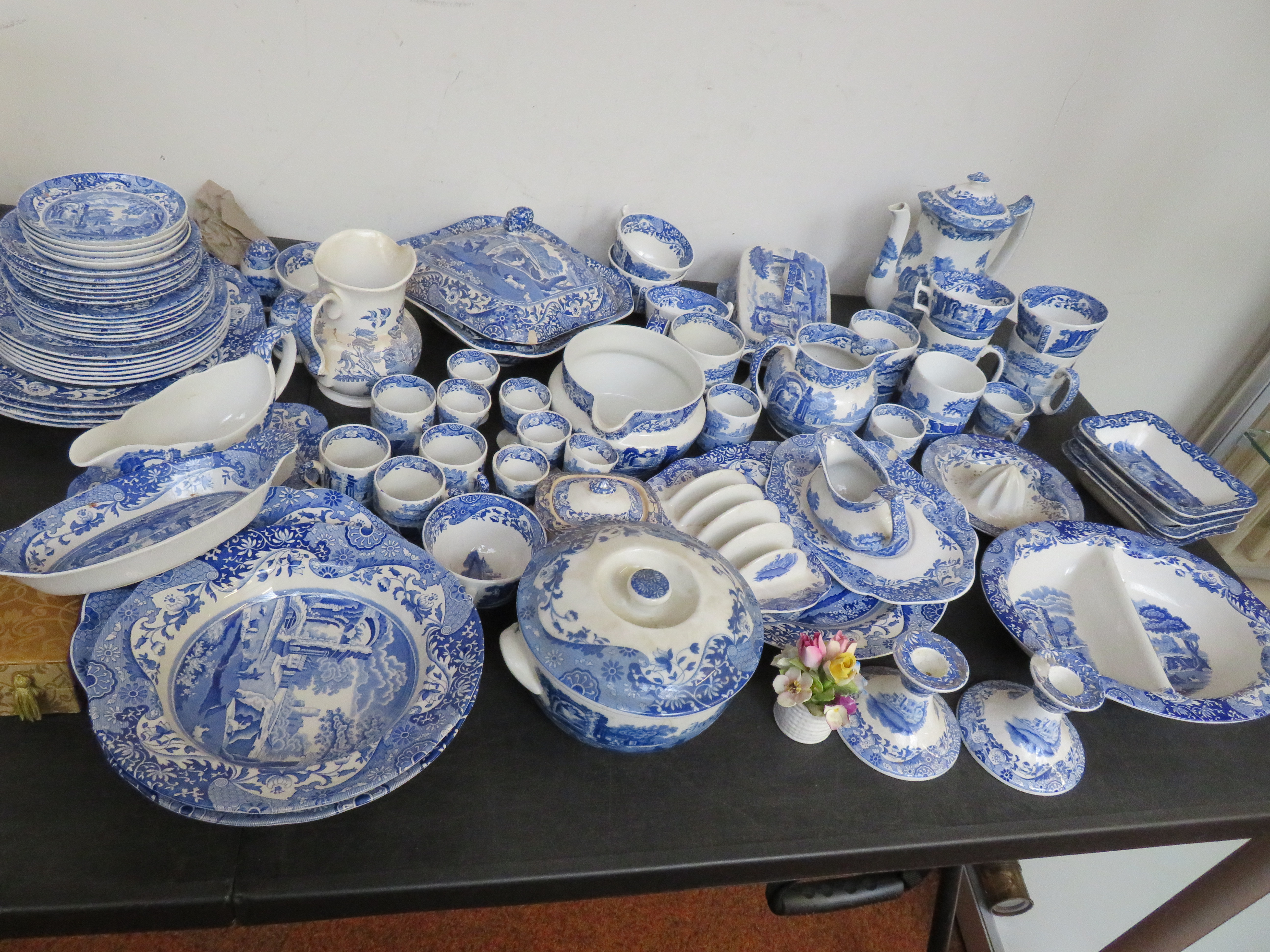 Large collection of blue & white pottery, majority