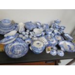 Large collection of blue & white pottery, majority