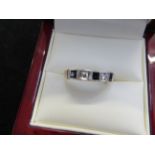 9ct Gold diamond & sapphire ring Size K