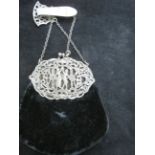 Silver Victorian chatelaine purse