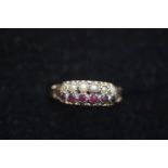 9ct Gold ring set with garnets Size R