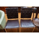 Pair of modern chairs, chrome & leather