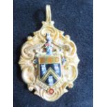 18ct Gold & enamelled mayoress of Oldham jewel 195