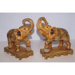 Pair of resin elephants