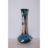 Moorcroft red rose blue vase