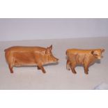 Beswick pig & Beswick cow