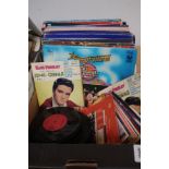Box of LP's & 45's to include Elvis