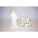 Royal Doulton Figure together with a coalport vill
