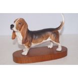 Beswick Basset hound on plinth