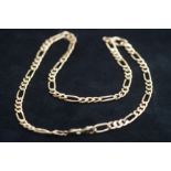 9ct Gold Figaro chain Weight 12.3g A/F