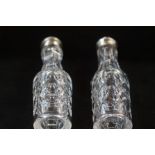 2 Silver topped cut glass vinaigrette's