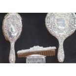Fully hallmarked silver dressing table brush & com