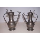 2x Unusual pewter teapots