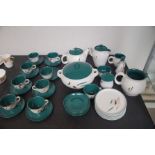 Denby service green wheat pattern, 37 pieces