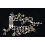 Silver charm bracelet 15 charms