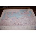 Restricted RAF pilots silk map, double sided, Amst