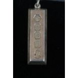 Silver ingot necklace