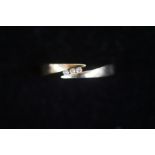 9ct Gold ring set with 3 diamonds Size P.5